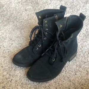 Leather combat boots